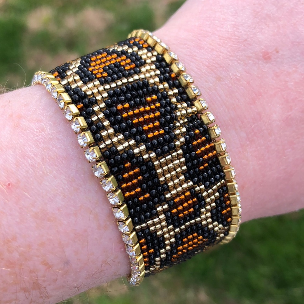 Cheetah Bling Beaded Bracelet